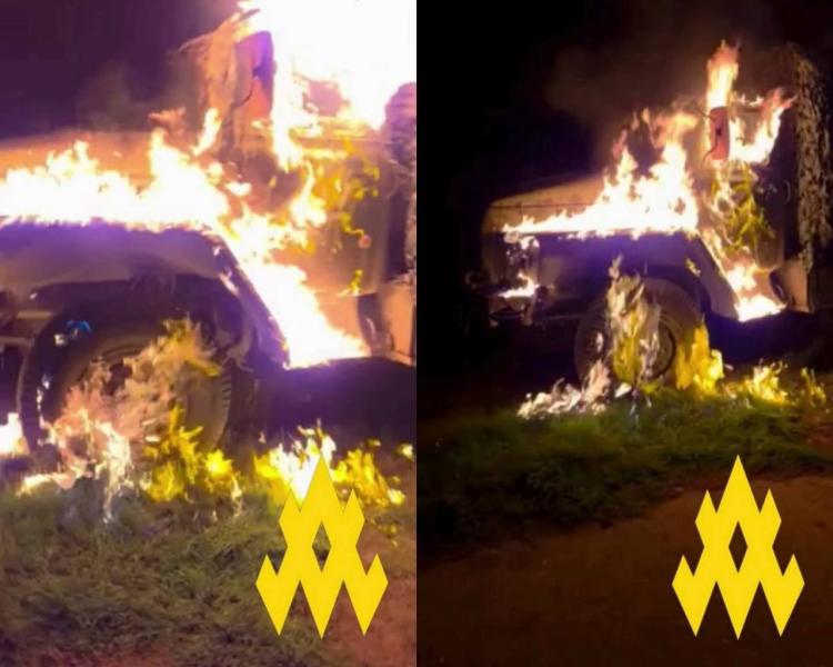 Партизанські сили в Російській армії знищили вантажівку, щоб перешкодити відправці військових на Покровськ.