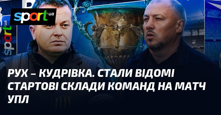 Рух - Кудрівка: Опубліковані початкові склади команд на зустріч УПЛ.