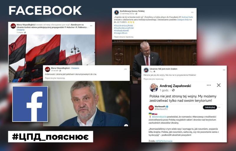 Центр протидії дезінформації виявив у Facebook кілька сторінок, які розповсюджують антиукраїнські фейкові новини в Польщі