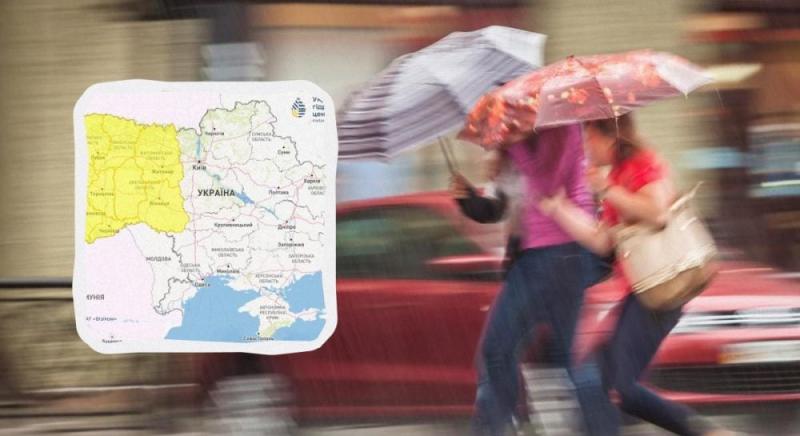 Завтра на Україну насуваються сильні зливи та град: дивіться карту прогнозу погоди.