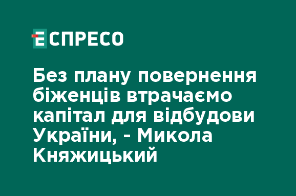 Княжицький: Потрібен стратегічний підхід для повернення біженців.